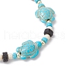 Synthetic Turquoise & Natural Lava Rock Beads Stretch Bracelets for Men Women BJEW-JB11988-02-4