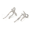 Bowknot Rack Plating Brass Micro Pave Cubic Zirconia Stud Earrings for Women EJEW-O001-02P-2