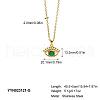 Vintage Stainless Steel Pave Synthetic Stone Eye Pendant Necklaces IT1199-3-2