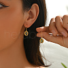 Vintage S925 Sterling Silver Cubic Zirconia Oval Dangle Earrings XS5211-1