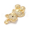 Rack Plating Brass Micro Pave Clear Cubic Zirconia Pendants KK-R144-06G-3