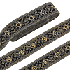 10 Yards Ethnic Style Polyester Jacquard Flower Ribbons SRIB-WH0011-203A-1