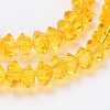 Faceted Bicone Transparent Glass Bead Strands GLAA-J083-A-2