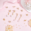 CREATCABIN 6 Pairs 3 Style Flower Brass Cubic Zirconia Stud Earring Findings KK-CN0003-19-4