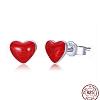 Anti-Tarnish Rhodium Plated 925 Sterling Silver Enamel Stud Earrings EJEW-FF0008-006P-7