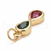 Rack Plating Brass Green & Red Cubic Zirconia Pendants KK-M229-08G-3