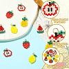 5Pcs 5 Styles Glass Seed Beaded Pendants PALLOY-CJ00126-3