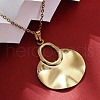 Fan 304 Stainless Steel Pendant Necklaces NJEW-M096-23G-4