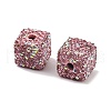Cube Shape Polymer Clay Rhinestone Beads CLAY-NH0001-08K-2