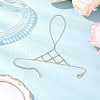 Brass Cable Chain Ring Bracelets for Women BJEW-JB11579-01-1