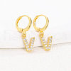 Brass Micro Pave Clear Cubic Zirconia Hoop Earrings FS-WGAF6E5-22-1