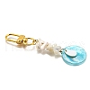Flat Round AB Color Plated Capiz Shell Pendant Decorations HJEW-JM03071-3