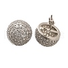 Half Round Brass Micro Pave Clear Cubic Zirconia Stud Earrings X-EJEW-C126-05P-4