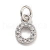 Initial Letter Brass with Cubic Zirconia Charms KK-Q814-26O-P-1