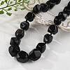 Natural Dyed & Heated Black Agate Nuggets Beaded Necklaces for Women Men NJEW-K388-01P-1