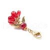 Glass Angel Pendant Decorations HJEW-MZ00207-03-4