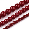 Opaque Solid Color Glass Beads Strands GLAA-T032-P8mm-05-4