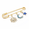 Star & Moon & Sun Enamel Charm Brooch Pin JEWB-BR00070-3