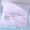 Hollow Bowknot 925 Sterling Silver Finger Rings for Women AC9249-4-2