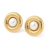 304 Stainless Steel Plastic Stud Earrings EJEW-D309-02G-4