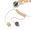Round Natural & Synthetic Mixed Gemstone Braided Bead Bracelet BJEW-JB09299-5