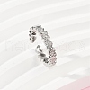 Brass Micro Pave Cubic Zirconia Cuff Rings for Women RJEW-F182-03P-3