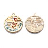 Rack Plating Alloy Enamel Pendants ENAM-N055-076-3