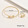 Stainless Steel Round Cuff Bangle & Rings Sets for Women XN0505-4
