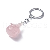 Natural Rose Quartz Keychains KEYC-P011-04P-10-2