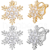 Beebeecraft 2 Pairs 2 Colors Brass Micro Pave 3A Clear Cubic Zirconia Clip-on Earrings EJEW-BBC0001-59-1