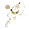 7 Chakra Gemstone & Lotus Moon Hanging Ornaments HJEW-TA00176-3