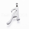Tarnish Resistant 304 Stainless Steel Alphabet Pendants STAS-F129-P-2