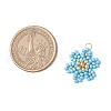 Glass Seed Beaded Flower Pendants PALLOY-MZ00712-05-2