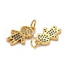 Brass Micro Pave Cubic Zirconia Charms ZIRC-A021-49G-A-2