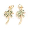 Brass Micro Pave Cubic Zirconia Pendants ZIRC-G165-01G-2