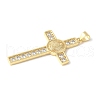 Brass Micro Pave Cubic Zirconia Cross Pendants ZIRC-I071-04G-01-2