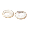 Electroplated Natural Freshwater Shell Pendants with Golden Plated Brass Edge SHEL-M019-02G-2