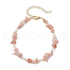 Natural Sunstone Chip Beaded Bracelets for Women BJEW-JB11742-02-2