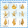 SUNNYCLUE 60Pcs 3 Styles Ocean Theme Alloy Pendants FIND-SC0012-44-2