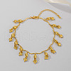 Vintage Ethnic Style Brass Heart Tassel Anklets for Women TZ4948-2