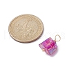 Electroplated Natural Quartz Pendants PALLOY-JF02322-02-3