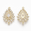 Brass Micro Pave Clear Cubic Zirconia Links ZIRC-Q021-054G-NF-2