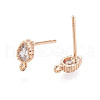 Brass Stud Earring Findings KK-Q750-032G-2