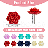 FIBLOOM 6 Pairs 6 Colors 3D Flower Polymer Clay Stud Earrings with 304 Stainless Steel Pins EJEW-FI0003-13-9
