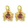 Rack Plating Brass Micro Pave Cubic Zirconia Spider Charms ZIRC-I065-02C-1