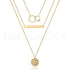 Fashionable Retro Alloy 3 Layered Disc Pendant Necklaces for Sweater Decoration FS-WG087D1-02-2