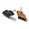 Wood Stud Earrings EJEW-Z054-02P-2