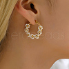 Flower Garland Braided Beaded Stainless Steel Hoop Earrings IF8557-01-2