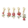 Valentine's Day Rose Alloy Enamel Pendant Decorations HJEW-JM02831-02-1