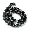 Dyed & Heated Natural Black Agate Beads Strands G-H023-A03-01-3